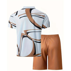 2026 Latest Unique Customization Men Fashion Printed Short SummerSet Tracksuit Men's Printed Sleeveless Shirt and Shorts Set - Product Image 2