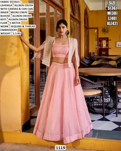 Lehenga Choli Tradicional Verde Celestial Bandhani, Diseño de Alta Costura, Largo hasta el Suelo, Secado Rápido, Protección Solar, para Bodas y Fiestas, Todas las Temporadas - Product Image 2