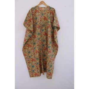 Vestido Kaftán Floral Boho, Hecho a Mano en India, Estampado Digital, Maxi Vestido Informal para la Playa, Vestido Étnico de Verano, 100% Algodón - Product Image 2