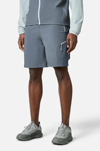 <b>Men</b> Hooded Color Blocking Track <b>Jacket</b> Set Quick Dry Knitted Sporty <b>Summer</b> Wear Gray and Light Blue - Product Image 3