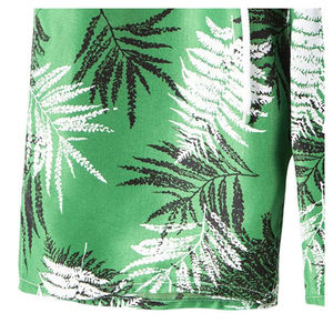 Men's Green <b>Fern</b> <b>Print</b> Board Shorts 100% Polyester Breathable Quick Dry Drawstring Casual Swimwear with Pockets - Product Image 5