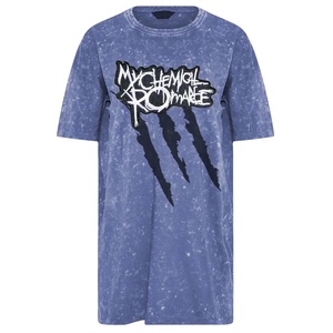 เสื้อยืดคอกลมสำหรับผู้ชายผ้า100% คอตตอนซักได้ออกแบบโลโก้เป็นกรดและพิมพ์ลาย3D - Product Image 1