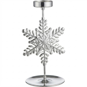 Wholesale Modern Aluminum Candle Holder Textured <b>Silver</b> Star <b>Candlestick</b> for Christmas Tabletop Decoration and Home Ornament - Product Image 2