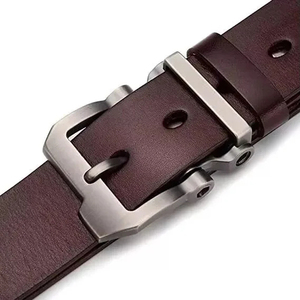 Ceinture en cuir personnalisée de marque pour hommes, ceinture de taille en cuir véritable avec logo en relief, qualité supérieure et robuste - Product Image 1
