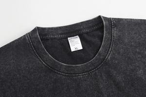 เสื้อยืดคอตตอนวินเทจฟอกสีสไตล์ย้อนยุค พิมพ์โลโก้ได้ตามต้องการ สำหรับผู้ชาย เนื้อผ้าคอตตอนหนา ทรงโอเวอร์ไซส์ 100% คอตตอน - Product Image 5