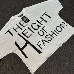 Camiseta de Hombre de Primera Calidad, Impresión de Logotipo Personalizado, Pedrería Brillante, Talla Grande, Transpirable, 100% Algodón, Diseño Moderno - Product Image 2