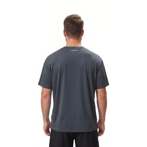 เสื้อยืดออกกำลังกายผู้ชายสีชาร์โคล ควบคุมความชื้น โพลีเอสเตอร์ แห้งเร็ว แขนสั้น ชุดฝึกซ้อมกีฬา - Product Image 2