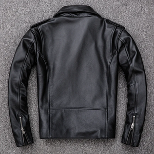 Chaqueta de Motociclista Personalizada para Hombre, de Piel de Oveja Genuina, Corte Ajustado, Estilo Punk, con Cremallera Asimétrica, Venta al Por Mayor - Product Image 6