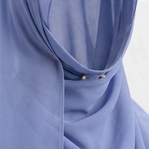 Women Solid Color Chiffon Hijab Breathable Daily Wear Islamic Scarf Shawl - Product Image 4