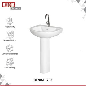 Leading Manufacturer Selling High Quality Home and Hotel Usage Bathroom Usage Pedestal Ceramic Hand Wash Basin Sink from India - Product Image 2