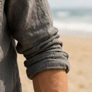 Camisa Casual de Lino para Hombre, Manga Larga, Suave, Ecológica, Transpirable, Cómoda, Certificada OEKOTEX, Colección de Verano - Product Image 5