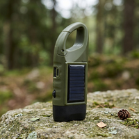 Lampe torche LED solaire à manivelle, torche de camping extérieure et chargeur de téléphone USB, équipement de survie d'urgence