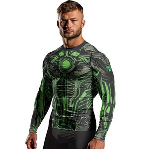 Wholesale Custom Unisex Rashguard UPF 50 Fitness Training Sublimation UV Protection Quick Dry Compression Polyester OEM OEM OEM - Product Image 4