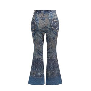 Custom <b>Studded</b> Baggy Wide Leg Jeans Women High Waist Loose Denim Pants Streetwear Fashion OEM ODM Wholesale Fit - Product Image 4