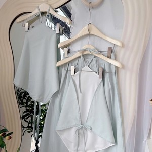 Women Solid Color Halter Top Wide Leg Pants <b>Set</b> Loose Fit Breathable Polyester Casual Spring Summer Two Piece Outfit - Product Image 3