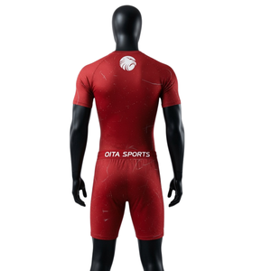 <b>Red</b> White Men Compression T <b>Shirt</b> and Shorts Set Quick Dry Stretch Fitness Training Gym Running Workout Athletic Sportswear - Product Image 2