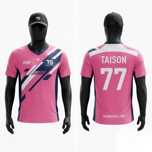 Premium 160 GSM Polyester <b>Table</b> <b>Tennis</b> Jersey Pink Navy White Panel Design Custom Sublimation Logo - Product Image 1