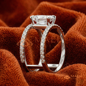 Moissanite <b>Open</b> Band <b>Ring</b> for Women Silver Tone Engagement Wedding Anniversary Jewelry Elegant Daily Wear Style - Product Image 2