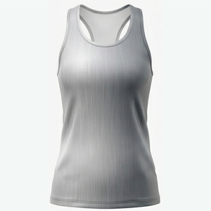 Débardeur pour femme en polyester gris uni, séchage rapide, tricoté, col rond, style sportif, imprimé par sublimation, 100 % polyester - Product Image 1