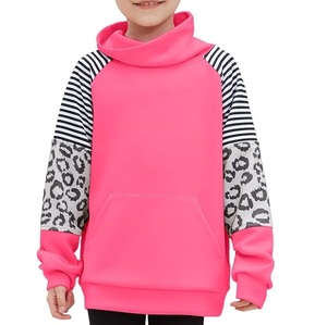 OEM LOW MOQ French Terry Kids Hoodies Clothing Kangaroo Pockets Oversize Winter Outerwear Sports Casual Kids Hooded For Girl's - Product Image 2