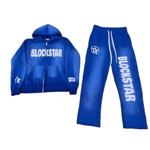 ชุดวอร์ม2ชิ้นสำหรับวิ่งชุดวอร์มมีฮู้ดเสื้อผ้าแนวสตรีทผ้าคอตตอน100% เฮฟวีเวตสีพื้นสำหรับฤดูใบไม้ร่วงออกแบบได้ตามต้องการ - Product Image 6