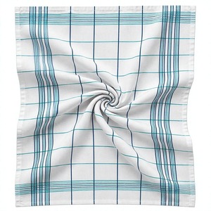 Essuie-tout en coton à carreaux bleus Coastal Breeze - Chiffon de cuisine tissé durable à absorption rapide et linge de maison de style campagnard - Product Image 1