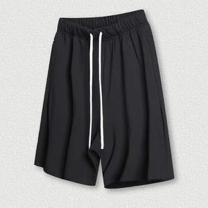 Shorts de sport amples pour homme en coton épais 100 %, style streetwear estival, avec logo personnalisé, en molleton bouclette, couleur unie, coupe oversize - Product Image 5