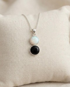 Tourmaline <b>Opal</b> Pendant <b>Necklace</b> Natural Gemstone Crystal Jewelry Handmade Fashion Gift for Women Elegant Style - Product Image 1