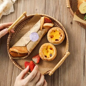 Bandeja de Servir de Ratán Natural Hecha a Mano, 3.4 cm de Grosor, con Asas Plegables, Apta para Alimentos, REHMAN CRAFT, Tejido Rústico para Cocina y Sala de Estar - Product Image 5
