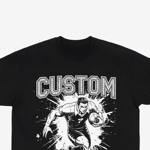 T-shirt noir personnalisé avec impression sérigraphique blanche, style tendance, manches cloutées, unisexe, décontracté, streetwear, 100% coton, coupe ample - Product Image 4
