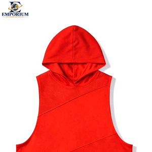 New Arrival Comfortable Best Supplier Latest Style 2026 Wholesale Rate <b>One</b> Solid Red Color OEM ODM Service Sleeveless <b>Hoodies</b> - Product Image 5