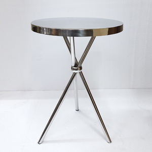 Mesa Auxiliar Redonda de Aluminio y Hierro, Diseño Metálico, Color Negro, para Hogar, Hotel, Sala de Estar u Oficina - Product Image 6