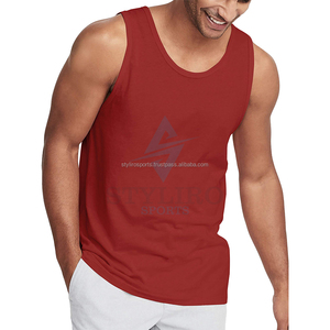 High Quality Men Gym Workout Wear <b>Vest</b> Fitness Tank <b>Top</b> Sleeveless Men Tank <b>Top</b> In <b>red</b> Color - Product Image 5