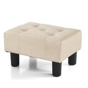 Modern Handcrafted Cotton <b>Pink</b> Velvet Small Round Ottoman Low Storage Accent <b>Stool</b> for Living Rope Poufs for Home Decor - Product Image 2