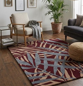 Modern Geometric Area <b>Rug</b> Rectangle Wool Acrylic Tufted Non-Slip Latex Backing Living Room - Product Image 1