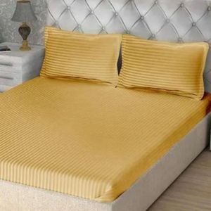 Ensemble de draps en satin 100% coton rayé imprimé 400TC lin Portable plié pour la maison hôtel ou hôpital - Product Image 2