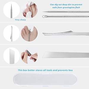 Kit d'outils de pédicure en acier inoxydable de haute qualité pour ongles incarnés - Limes et extracteurs chirurgicaux sûrs pour le traitement des ongles et le soulagement de la douleur - Product Image 4