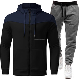 Conjunto Deportivo Informal de Algodón para Hombre, Sudadera con Capucha Tricolor de Alta Calidad para Uso Diario, Traje Deportivo de Invierno para Correr, Modelo 2025 - Product Image 3