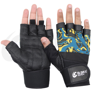 Gants de sport demi-doigts haut de gamme légers, respirants, en Spandex et cuir, durables et ajustables pour l'exercice, la musculation et le bodybuilding - Product Image 1