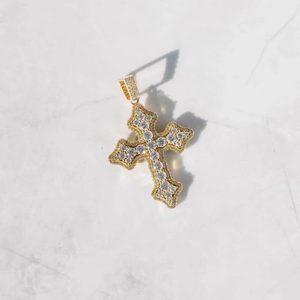 Silver Moissanite Medium Eternity <b>Cross</b> Pendant Yellow Tone Hip Hop Statement Necklace Luxury Jewelry <b>Charm</b> <b>cross</b> necklace - Product Image 2