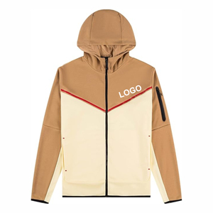 ชุดวอร์มผู้ชายแบบ Color Block พร้อมแจ็คเก็ตแบบมีแผ่นผ้าตัดกันและกางเกงจ็อกเกอร์เข้าชุด สำหรับการฝึกซ้อมเป็นทีมและการเล่นกีฬาแบบสบายๆ - Product Image 1