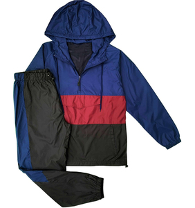 Customized Latest Arrival 2 Piece <b>Zipper</b> <b>Jacket</b> and Trouser 100% Nylon Custom Logo Oversized Windbreaker Tracksuit For Men - Product Image 1