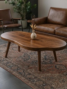 Premium Walnut Wood Living Room Coffee Table - Product Image 1