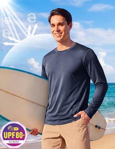 Haut de bain pour homme bleu marine à manches longues, 100 % polyester, séchage rapide, teinture unie, taille adulte - Product Image 3