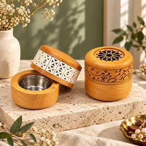 Brûleur de Bakhoor Traditionnel en Résine et Bois, Porte-Madkhan Arabe, Encens Oud, Parfum Religieux, Fait Main, Ramadan, Aïd, Qualité Premium - Product Image 5