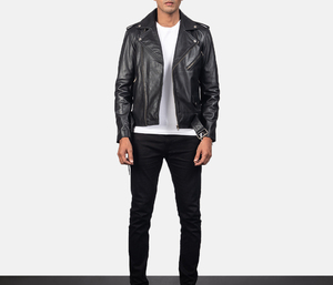 Men's Genuine Lambskin Leather Soft Zipper Eco-Friendly Front Black <b>Coat</b> Winter High Quality Windproof - Product Image 2