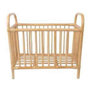 Durable Rattan Doll Bassinet Rattan Doll Bed Cradle with Wide Base and Soft Padding for Children Role Play Baby Doll Bed - Product Image 2