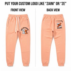 Premium Zaini Enterprises 320 GSM Cotton Fleece Unisex Winter Vintage Jogger Pants Peach <b>Cuffed</b> Sweatpants Casual Streetwear - Product Image 1