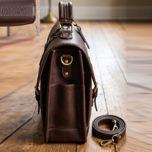 Genuine Leather Men Briefcase Laptop 14 Messenger Men's Leather Briefcase Bags Fashion Wear Briefcase Bag Unisex - Product Image 5