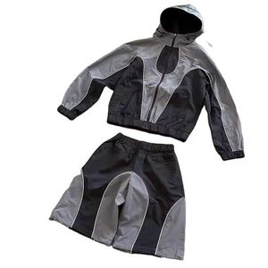 Conjunto de Chaqueta Cortavientos Ligera Unisex para Invierno y Pantalones Cortos, Ropa Deportiva para Exteriores, Conjunto Deportivo Resistente al Viento - Product Image 2